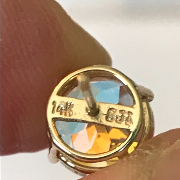 14KT Gold and Rainbow Topaz Earrings - Picture 8 of 8